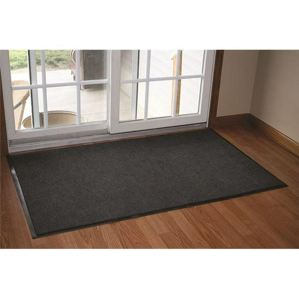 Durable 654S36CH Wipe-N-Walk Vinyl Backed Indoor Carpet Entrance Mat Charcoal 3' x 6' Durable Corporation 3 x 6 